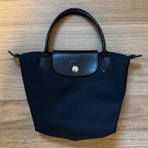 Small longchamp le pliage heavy nylon bag - black